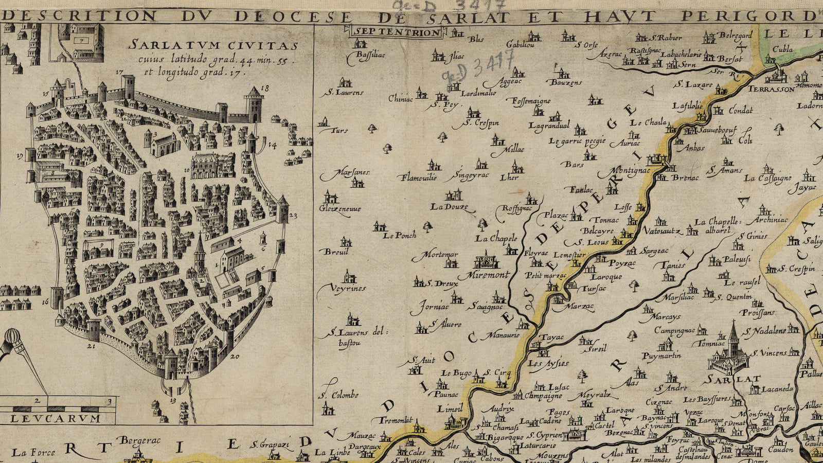 medieval map of Sarlat France